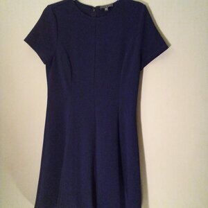 The Limited Dress Women M Short Sleeve Back Zip Textured Blue